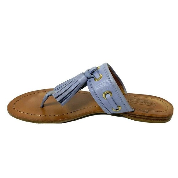Coach Sky Blue Sheena Leather Sandals - Picture 5 of 10